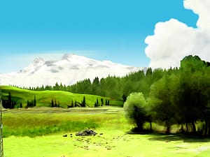 Digital Background Painting for an Animation 5